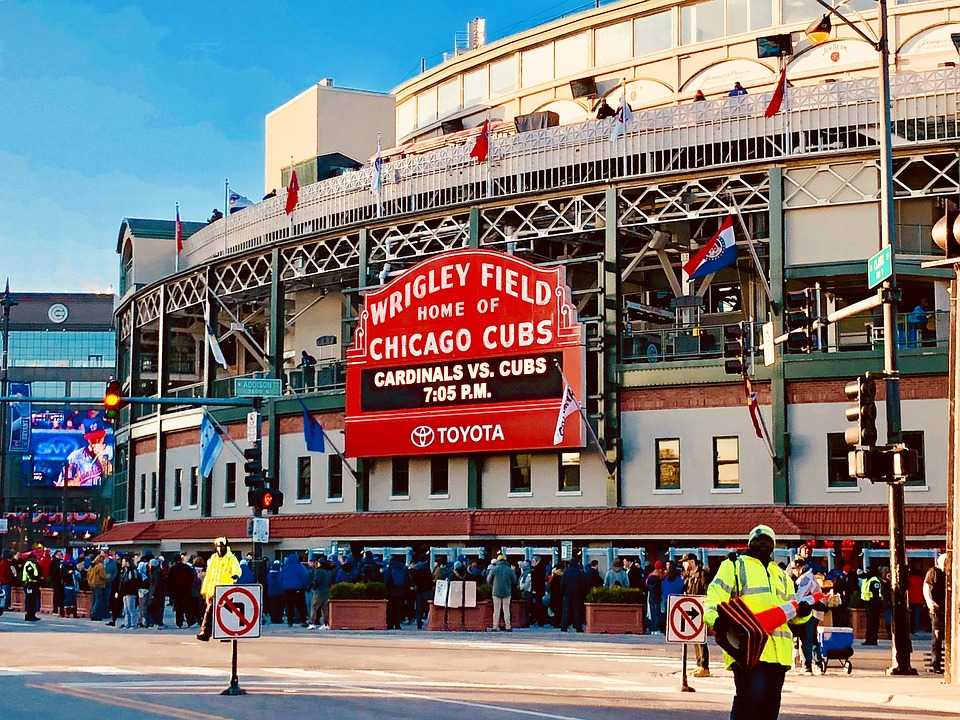 Side view of Chicago's Wrigley Stadium